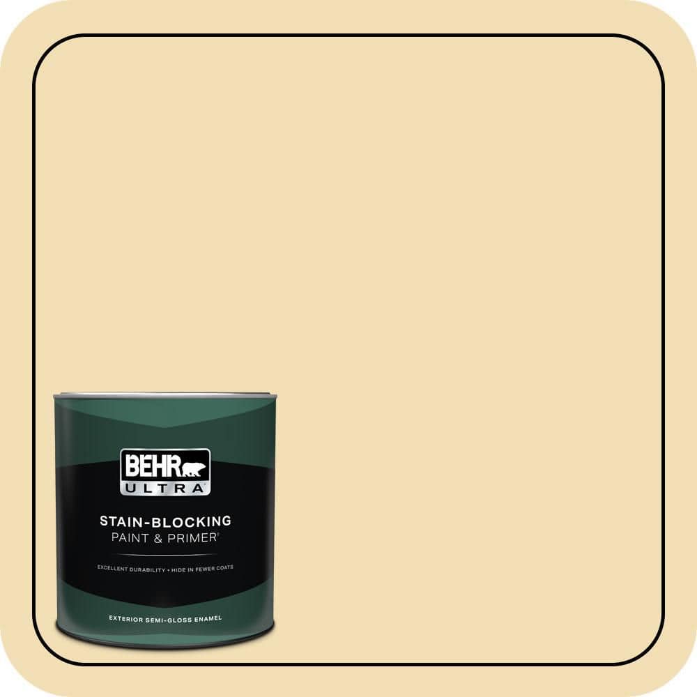 BEHR ULTRA 1 qt. #PPU6-12 Calla Semi-Gloss Enamel Exterior Paint & Primer