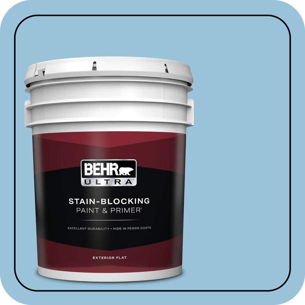 BEHR ULTRA 5 gal. #560D-4 Madras Blue Flat Exterior Paint & Primer