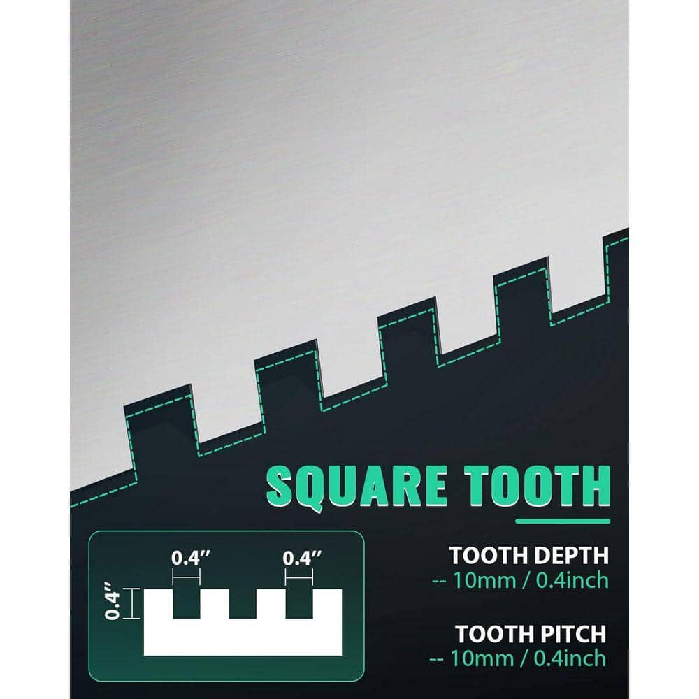 KIWDZFU 24 x 4 Square Notch Trowel with Aluminum Alloy Frame for Large Tile Flooring and Masonry Applications (3)