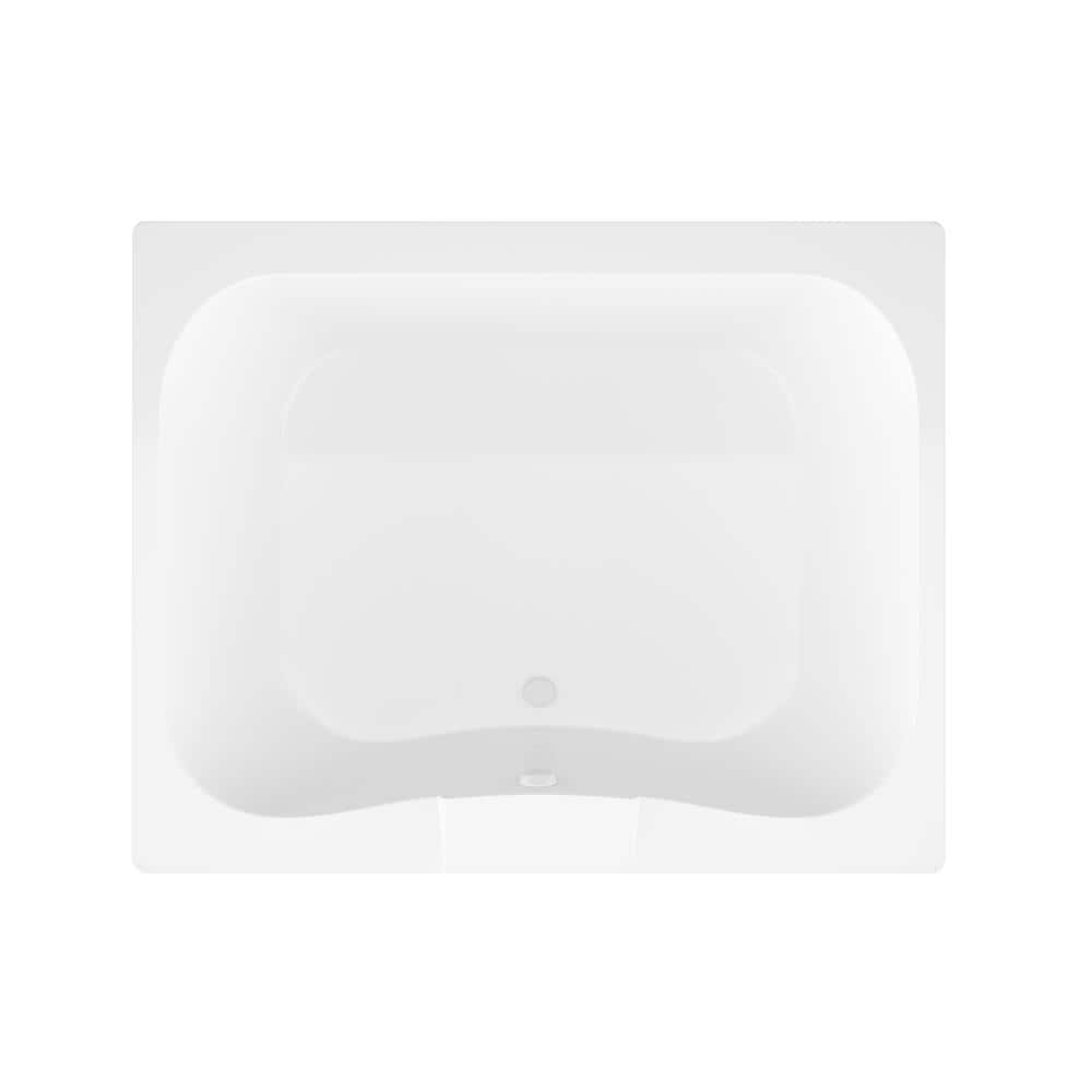 Universal Tubs Rhode Series 59 in. x 41 in. Rectangular Soaking Bathtub with Center Drain and Marine Grade Acrylic in Glossy White (2)