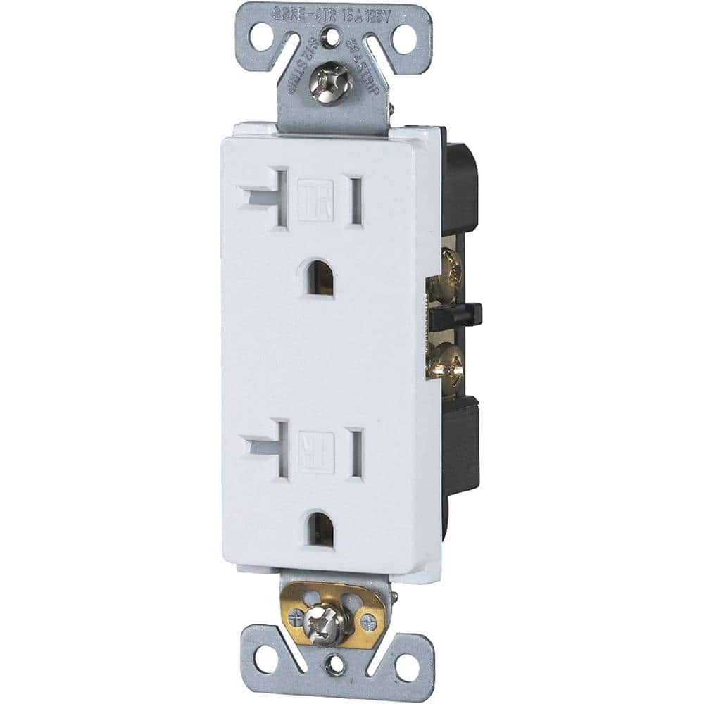 Faith Decorator Receptacle 20 Amp 125-Volt Tamper-Resistant NEMA5-20R Commercial Grade Duplex Outlet, White (10-Pack) (3)