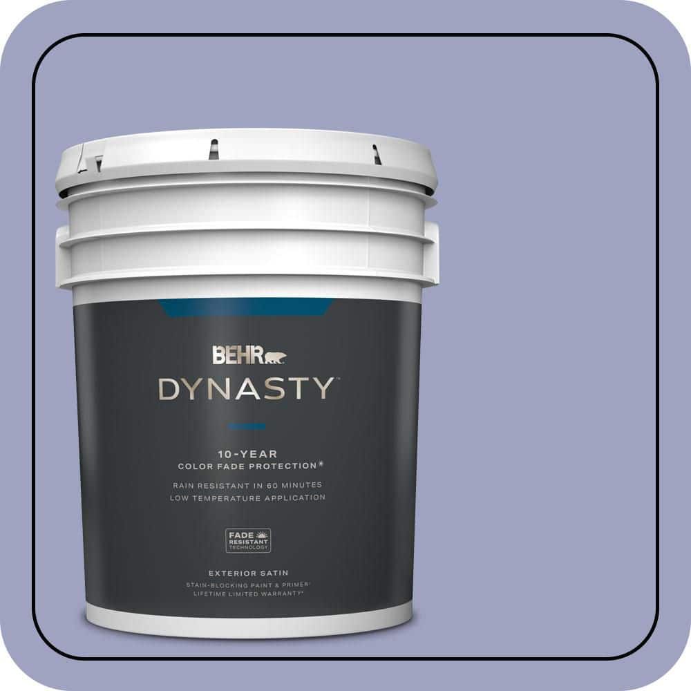 BEHR DYNASTY 5 gal. #630D-4 Ruffled Iris Satin Enamel Exterior Stain-Blocking Paint & Primer