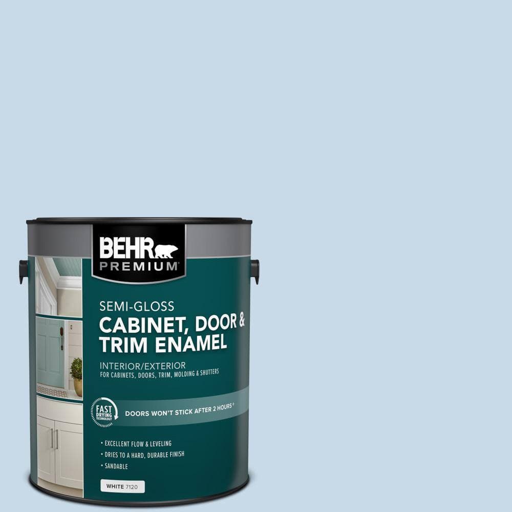 BEHR PREMIUM 1 gal. #MQ3-24 Celestial Light Semi-Gloss Enamel Interior/Exterior Cabinet, Door & Trim Paint (1)