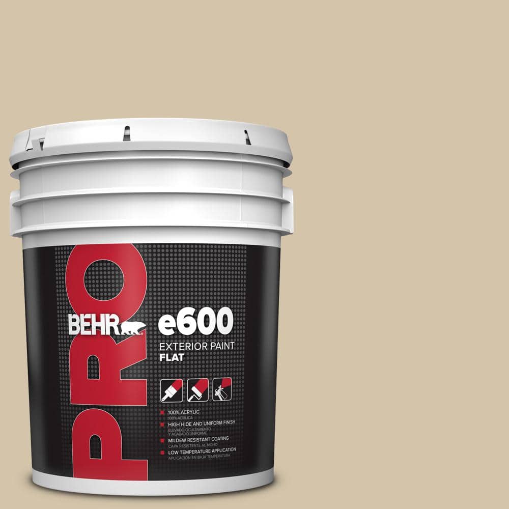 BEHR PRO 5 gal. #ICC-60 Brown Bread Flat Paint