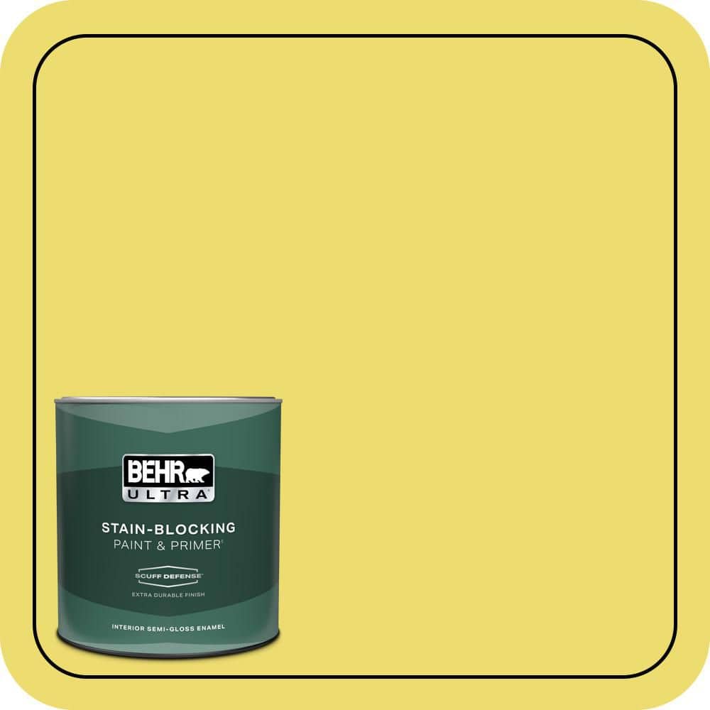 BEHR ULTRA 1 qt. #T15-15 Plastic Lime Extra Durable Semi-Gloss Enamel Interior Paint & Primer