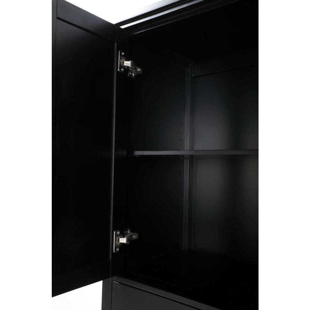 TIMELESS HOME 24 in. W x 18 in. D x 72 in. H Black Freestanding Linen Cabinet (3)