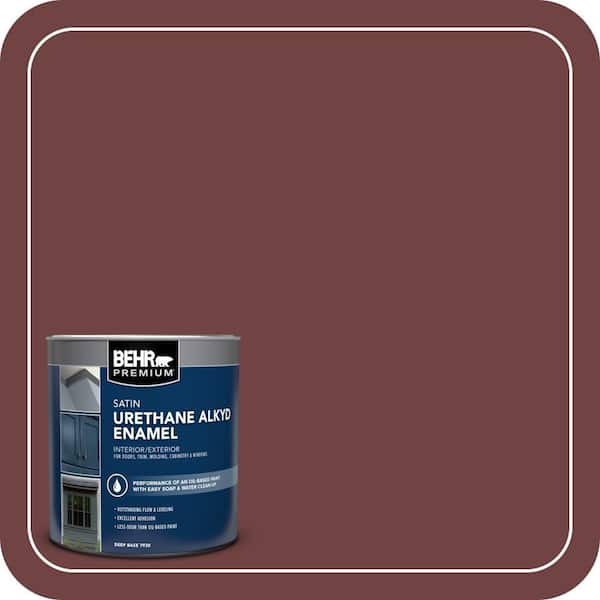BEHR PREMIUM 1 qt. #AE-6 Colony Red Satin Enamel Urethane Alkyd Interior/Exterior Paint (2)