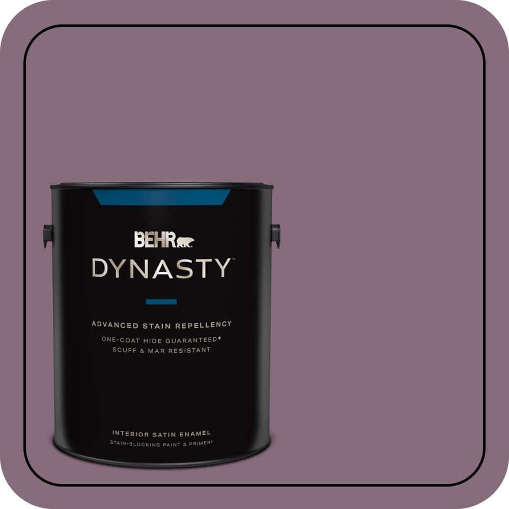 BEHR DYNASTY 1 gal. #S110-6 Plum Royale One-Coat Hide Satin Enamel Interior Stain-Blocking Paint & Primer
