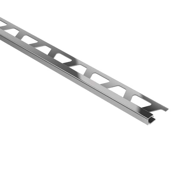 Schluter Quade Polished Chrome Anodized Aluminum 0.375 in. x 120 in. Metal Square Edge Tile Edge Trim