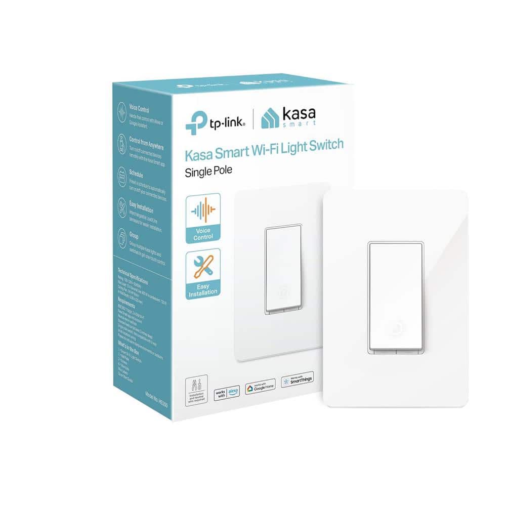 Lukyamzn 15 Amp Smart Light Switch Single-Pole 1-way Light Switch with Alexa and Google Home in White (1 Pack) (1)