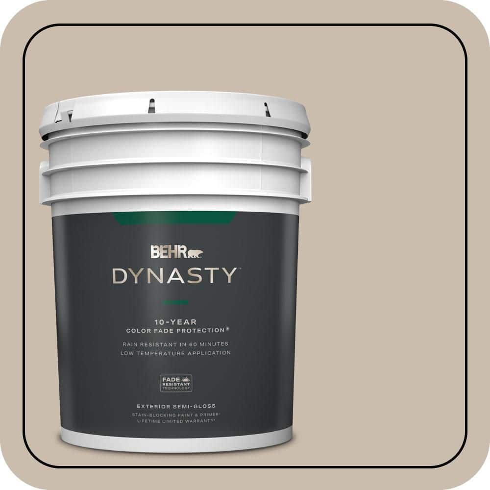 BEHR DYNASTY 5 gal. #PPU5-13 Creamy Mushroom Semi-Gloss Exterior Stain-Blocking Paint & Primer