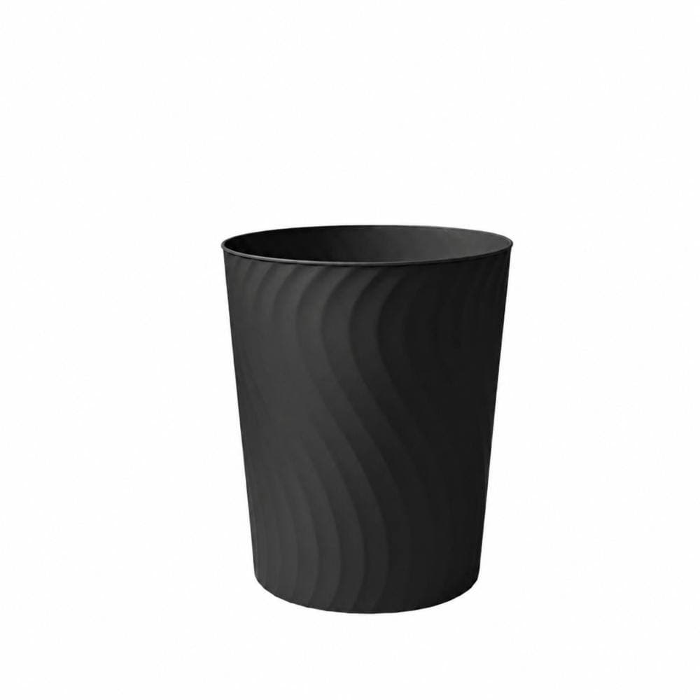 Unbranded 3-Pack 1.8 Gallon Open-Top Lidless Round Plastic Bathroom Trash Can for Office Bedroom and Dorm Black (3)