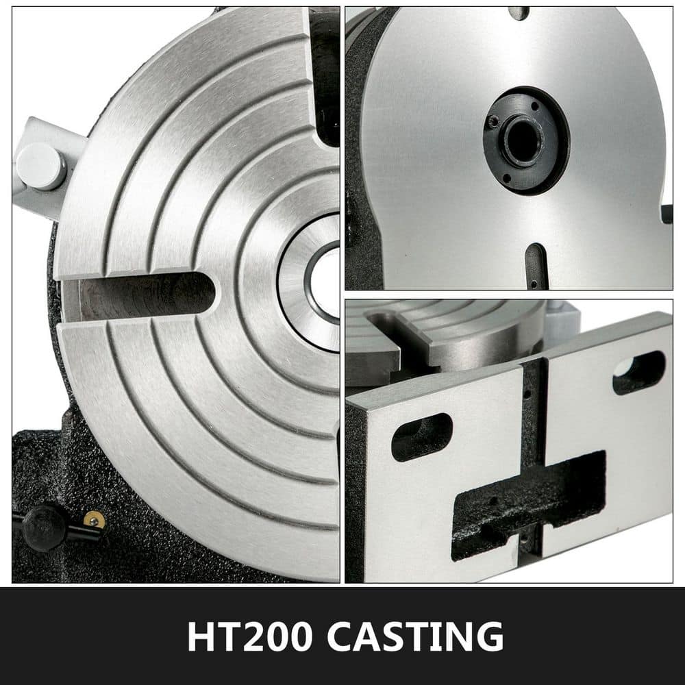 SKYSHALO Rotary Table 8 in. HV8, Precision 3MT, Horizontal Vertical, Milling, Drilling, Boring, Vernier Reading (2)