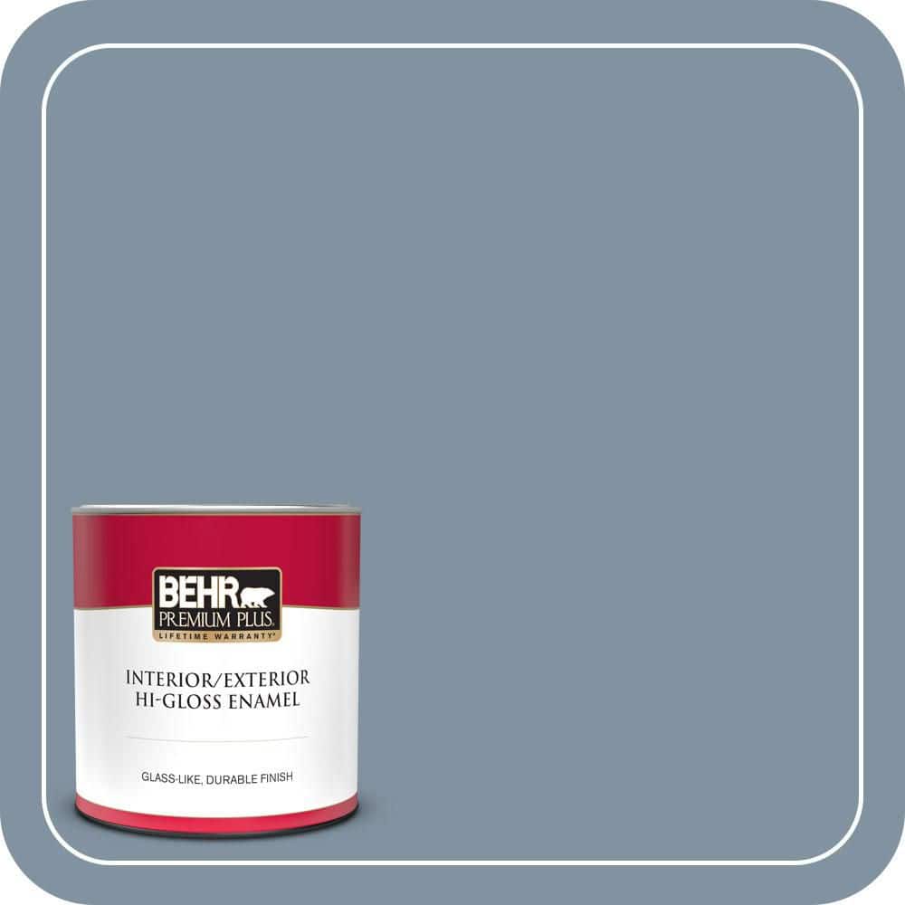 BEHR PREMIUM PLUS 1 qt. #PPU14-06 Coastal Vista Hi-Gloss Enamel Interior/Exterior Paint & Primer (1)