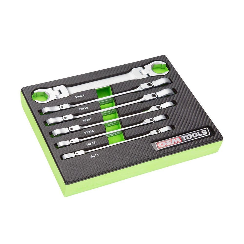 OEMTOOLS 6-Piece Flex Head Flare Nut Wrench Set (Metric)