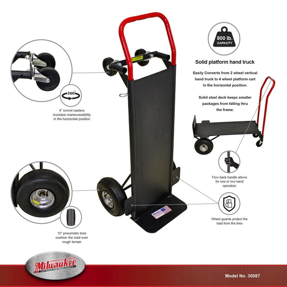 Milwaukee 800 lb. Capacity Convertible Truck (2)