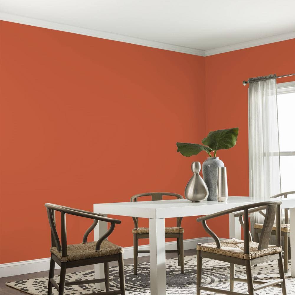 Glidden Diamond 1 qt. PPG1192-7 Tabasco Satin Interior Paint with Primer (4)