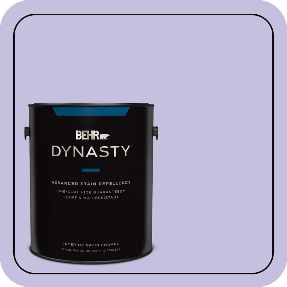 BEHR DYNASTY 1 gal. #630A-3 Weeping Wisteria Satin Enamel Interior Stain-Blocking Paint and Primer