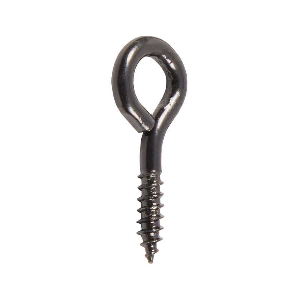 Everbilt 3/32 in. x 1 in. Black Screw Eye (8-Piece) (3)