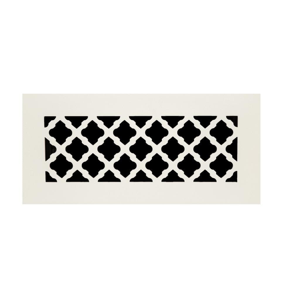 SteelCrest Tuscan 10 in. x 4 in. Steel Floor Register, White/Powder Coat with Opposed Blade Damper (3)