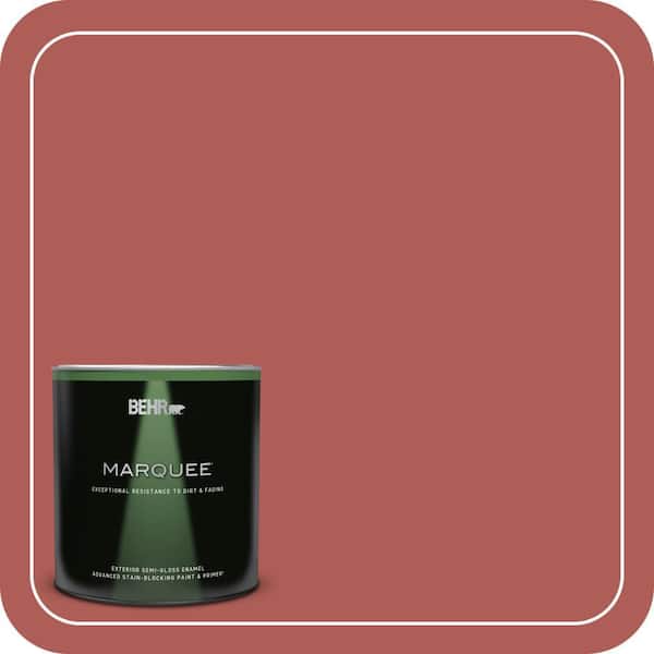BEHR MARQUEE 1 qt. #T12-1 Prairie Poppy Semi-Gloss Enamel Exterior Paint & Primer (2)