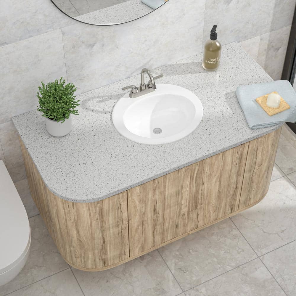 Sarlai 20 in. Oval Bathroom Sink in White Ceramic with 3-Faucet Hole (3)
