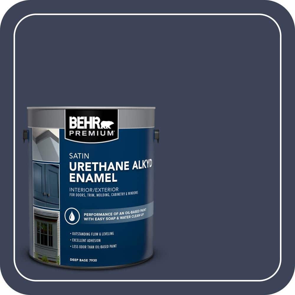 BEHR PREMIUM 1 gal. #T16-10 Blue Vortex Urethane Alkyd Satin Enamel Interior/Exterior Paint