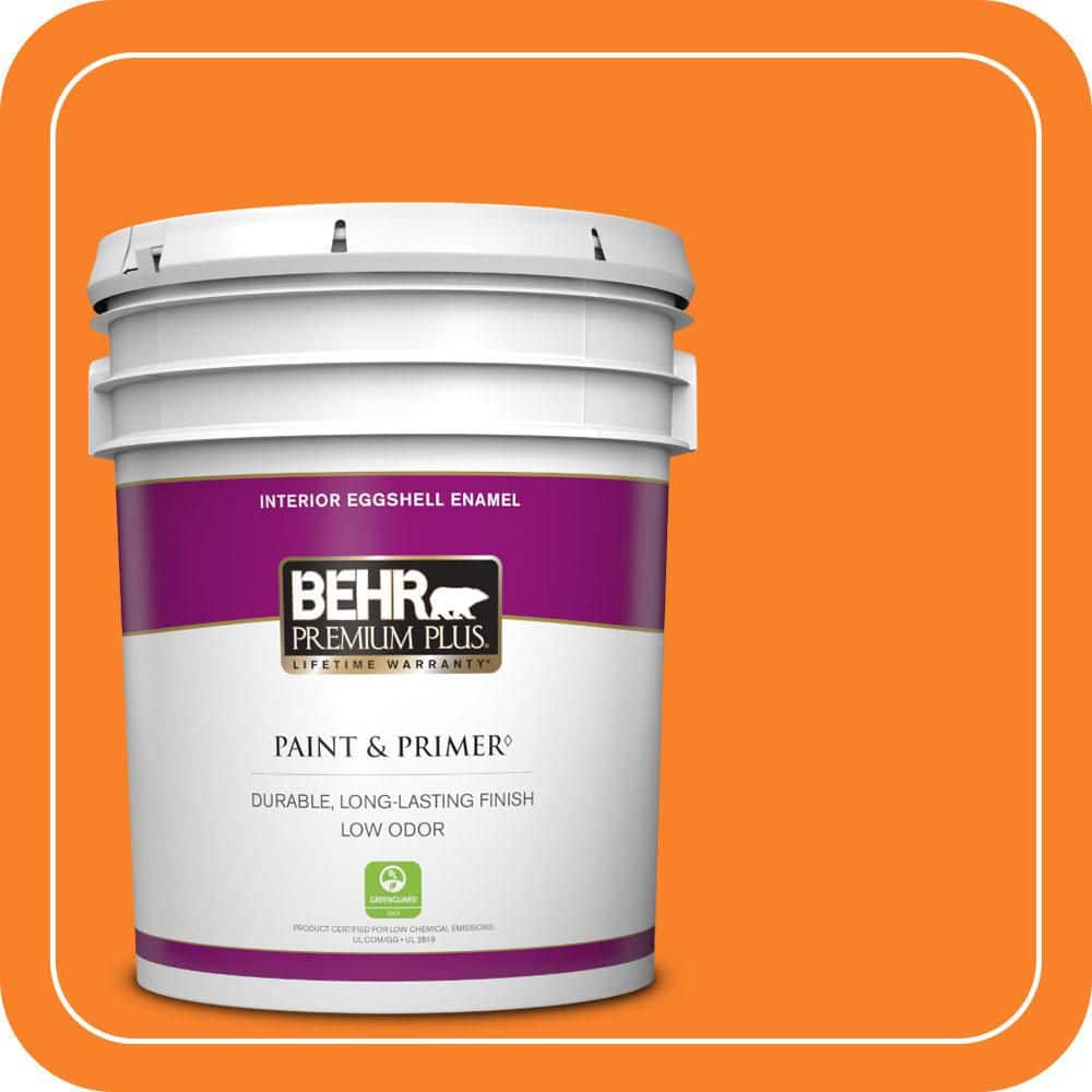 BEHR PREMIUM PLUS 5 gal. #S-G-270 Summer Citrus Eggshell Enamel Low Odor Interior Paint & Primer