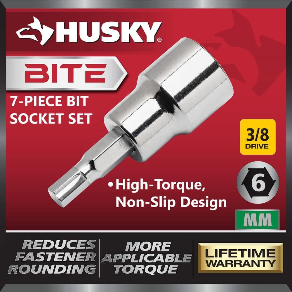 Husky BITE 3/8 in. Drive Metric Bit Socket Set (7-Piece) (3)