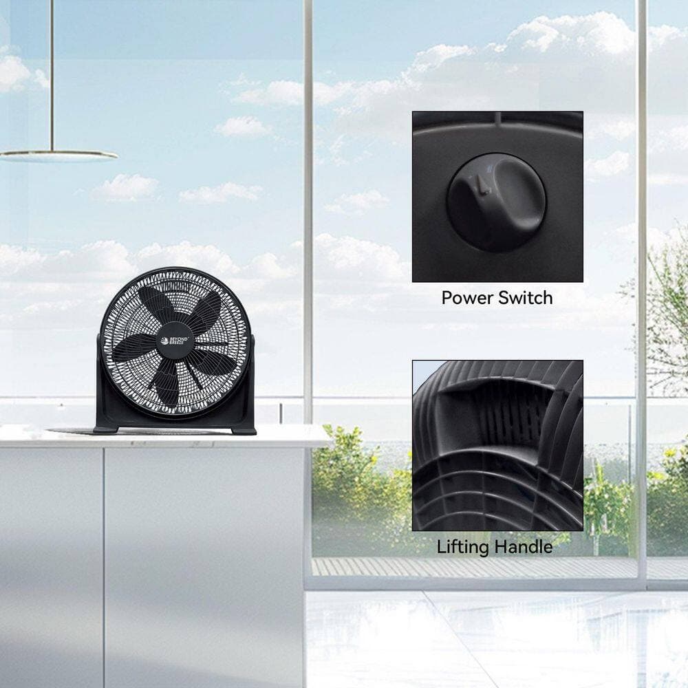 BEYOND BREEZE 20 in. Air Circulator Fan, High Velocity Floor Fan with Adjustable 180 Tilt,Large Turbo Fan for Home, Bedroom, Black (2)