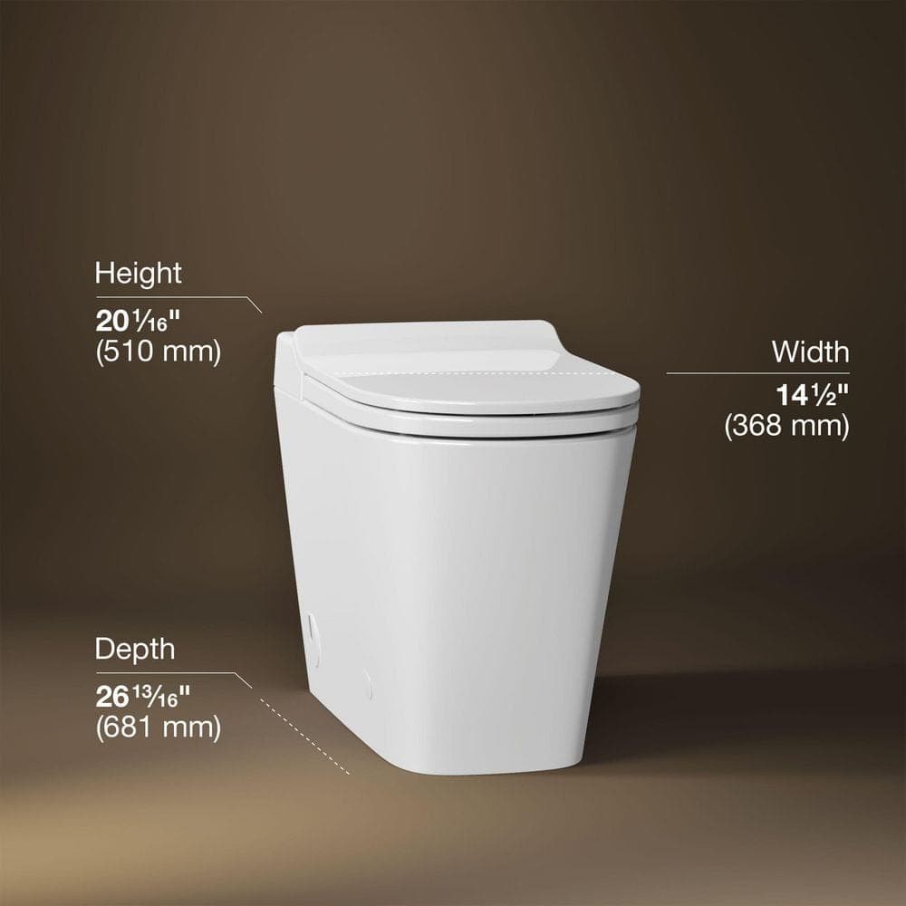 KOHLER Leap Lite 12 in. 1-Piece 1.0/1.28 GPF Dual Flush Elongated Smart Toilet In White (3)