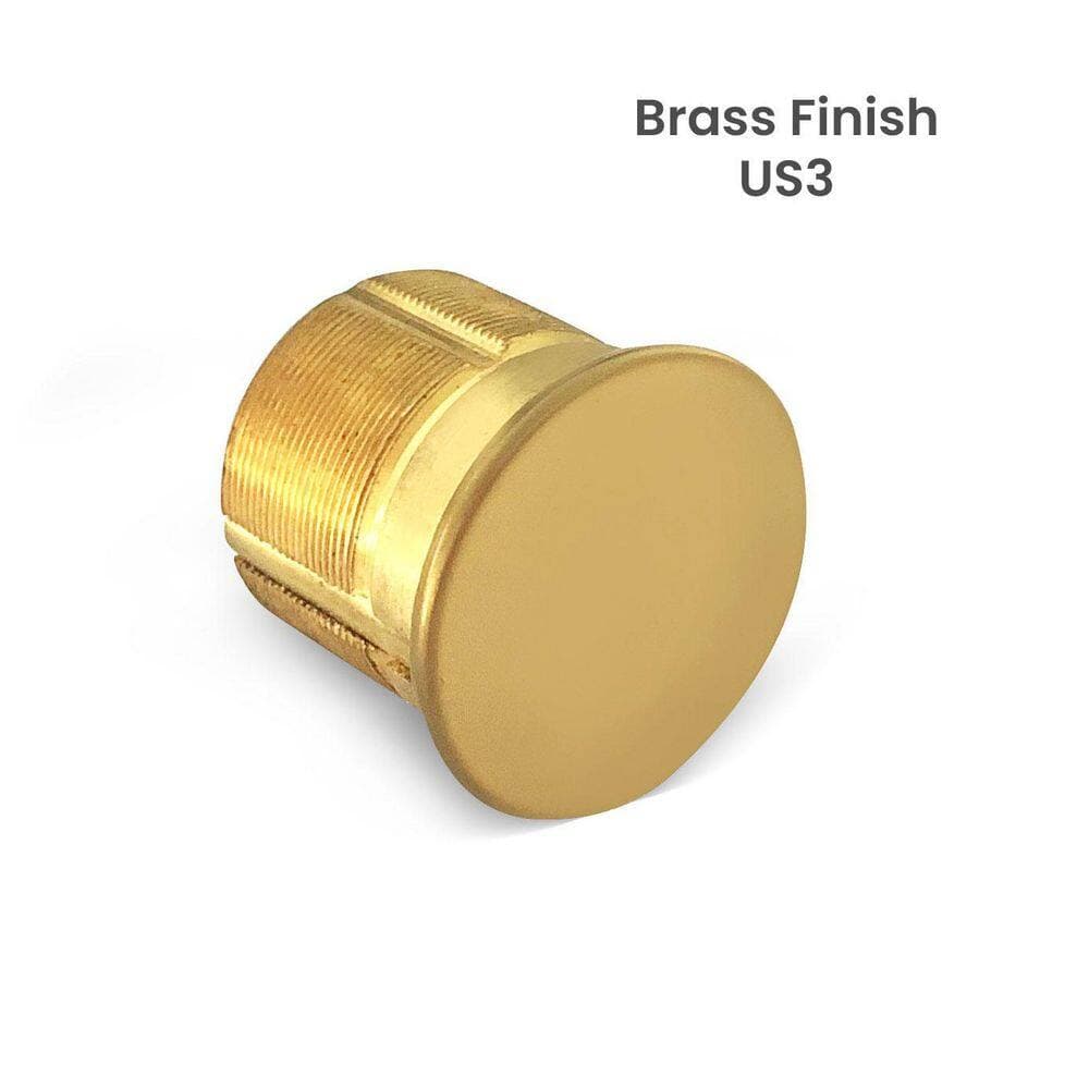 Premier Lock 1 in. Solid Brass Dummy Mortise Cylinder, Brass Finish (3)