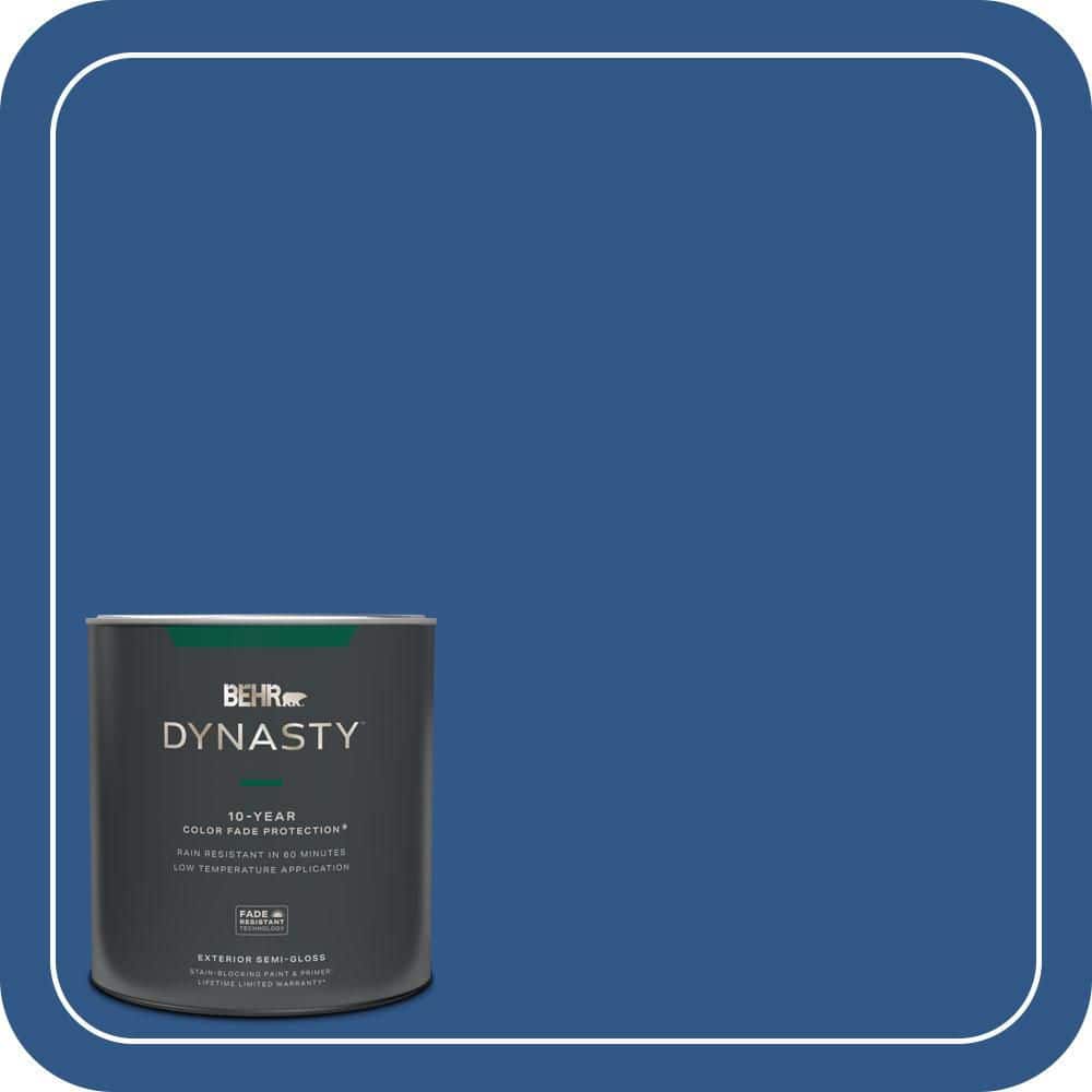 BEHR DYNASTY 1 qt. #590B-7 Award Blue Semi-Gloss Exterior Stain-Blocking Paint & Primer