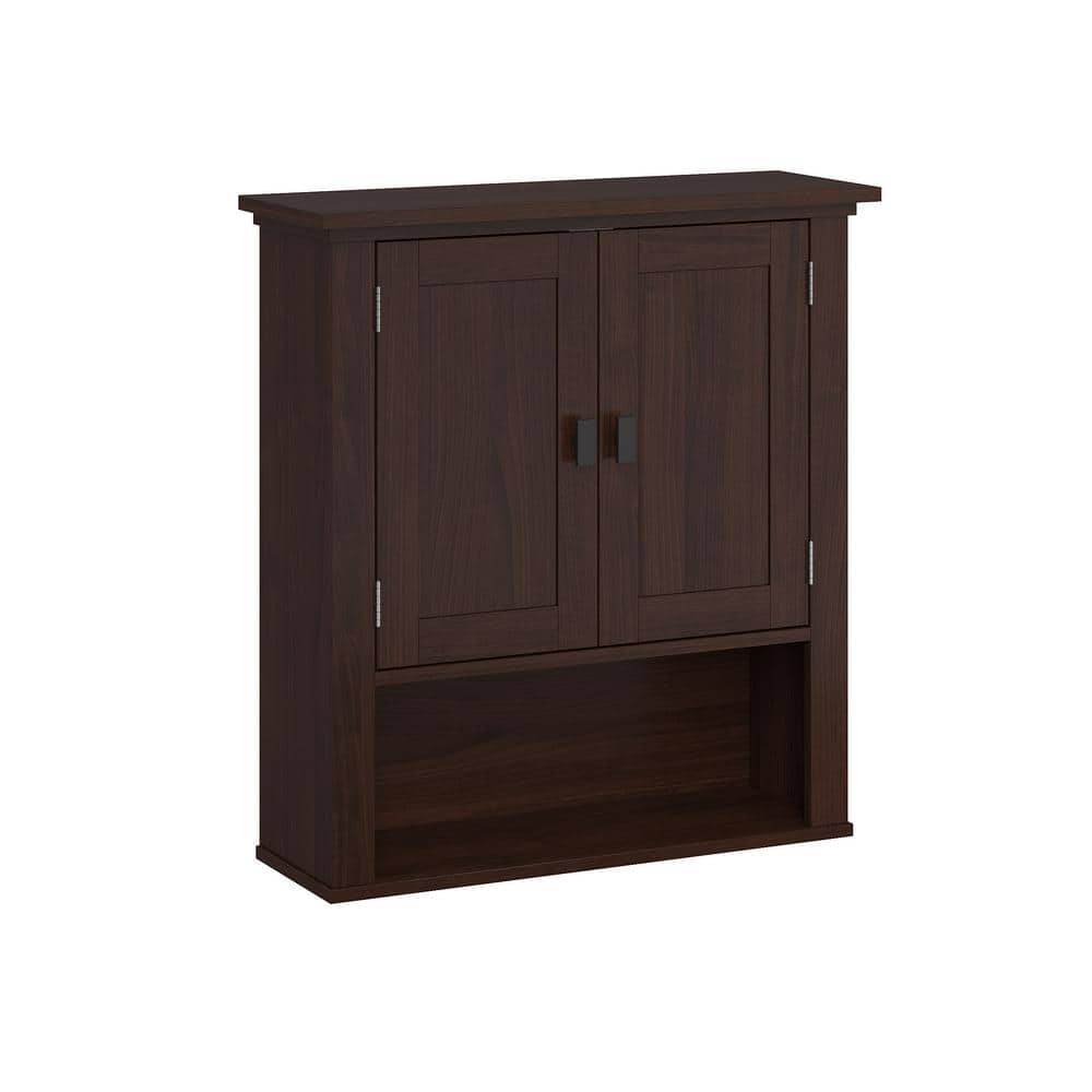 RiverRidge Home Hayward 24.5 in. H x 7.88 in. D x 22.81 in. W Bathroom Storage Wall Cabinet and Laundry Cabinet in Dark Woodgrain (2)