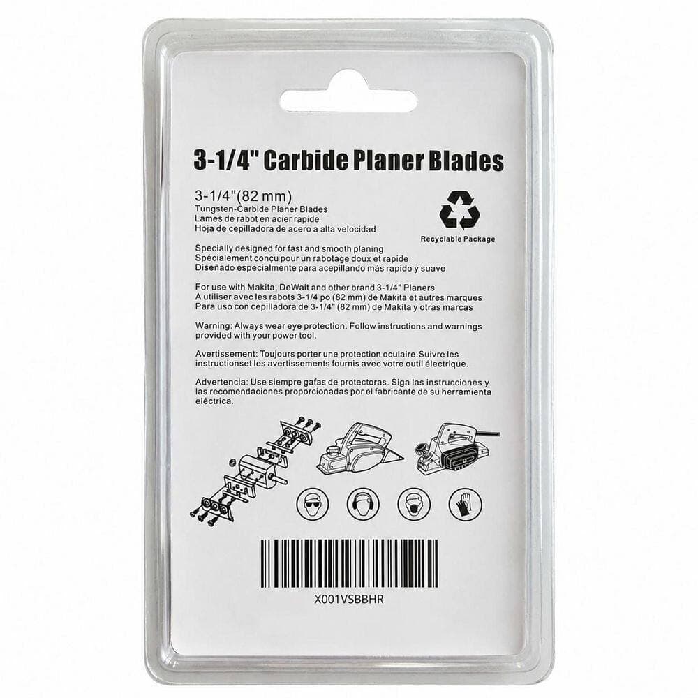 LAIFUCAM 3-1/4 in. TCT Carbide Planer Blades with Enhanced Sharpness for Makita DeWalt Bosch Ryobi 2-Pack (3)