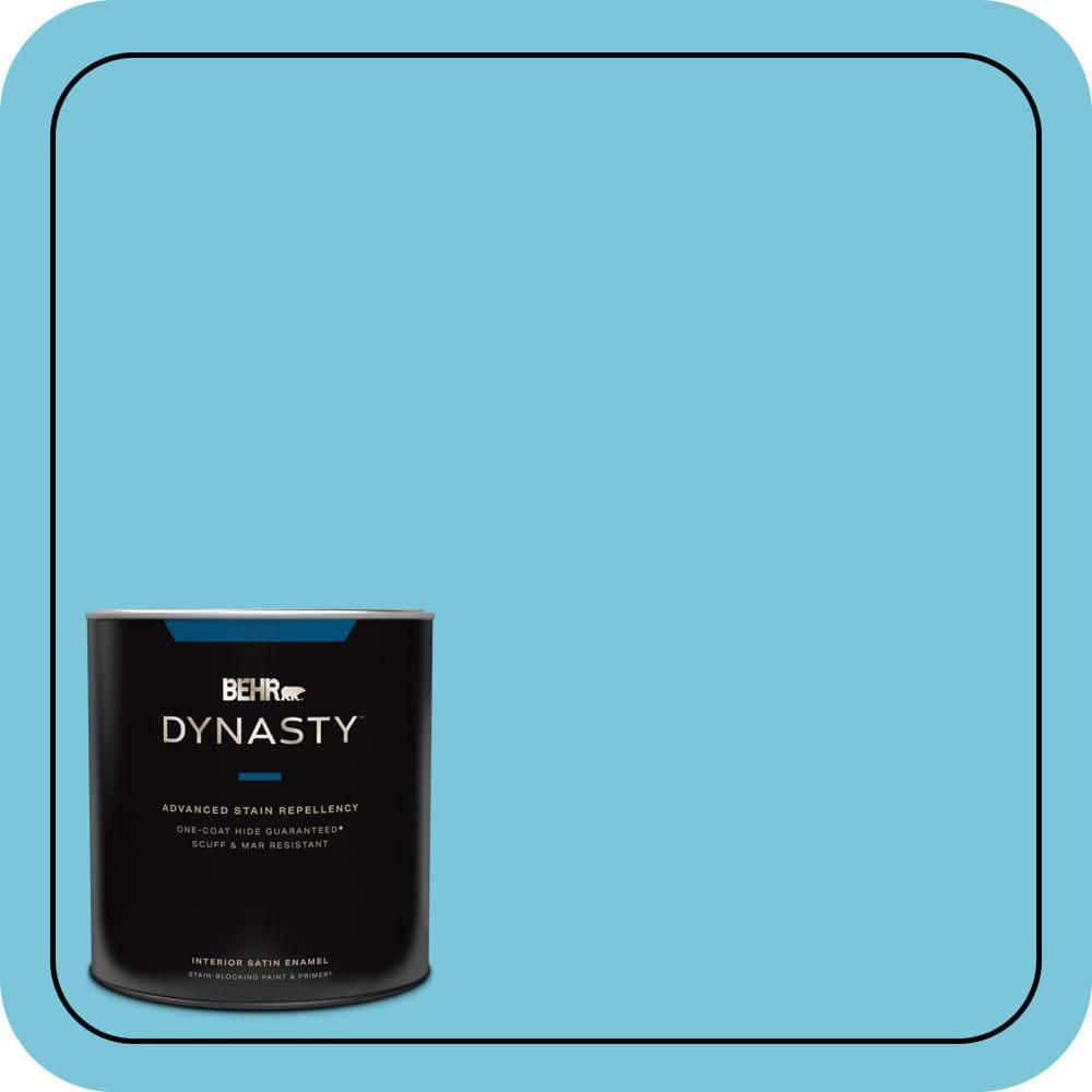BEHR DYNASTY 1 qt. #520B-4 Water Flow Satin Enamel Interior Stain-Blocking Paint & Primer