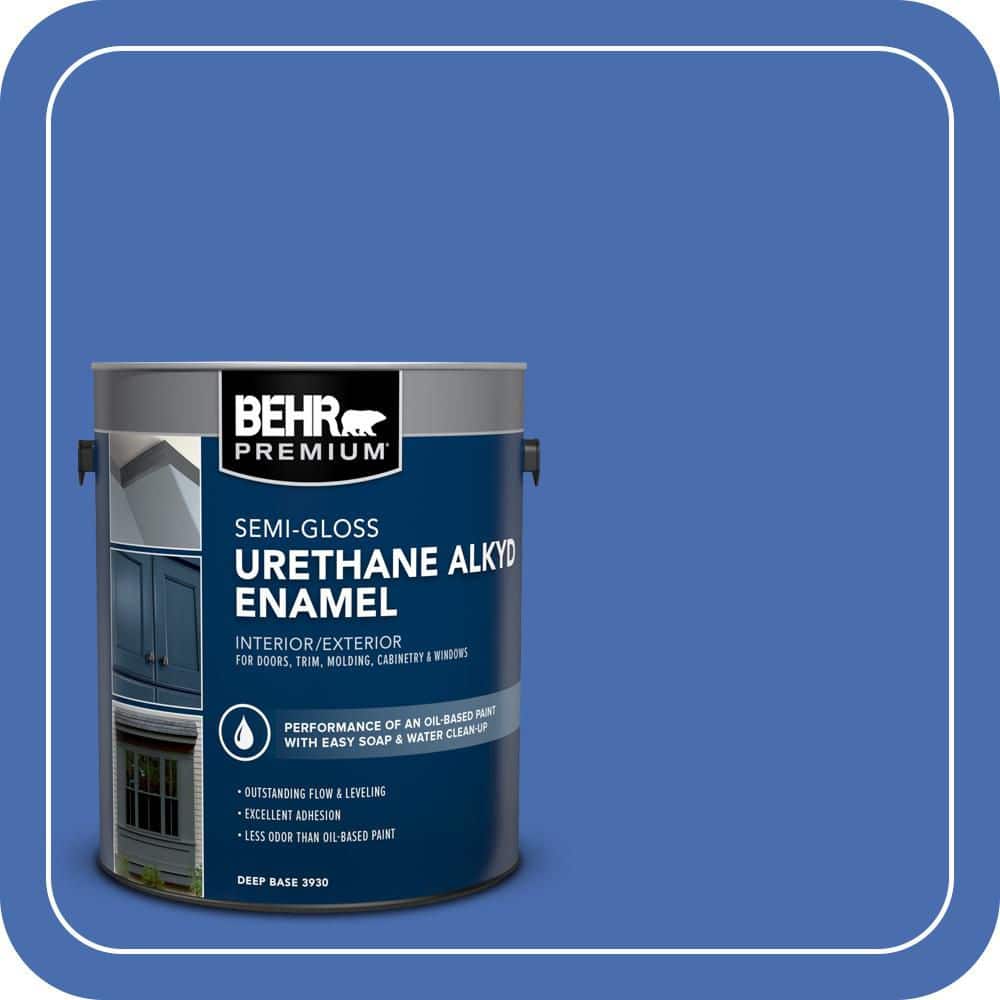 BEHR PREMIUM 1 gal. #PPU15-05 New Age Blue Urethane Alkyd Semi-Gloss Enamel Interior/Exterior Paint