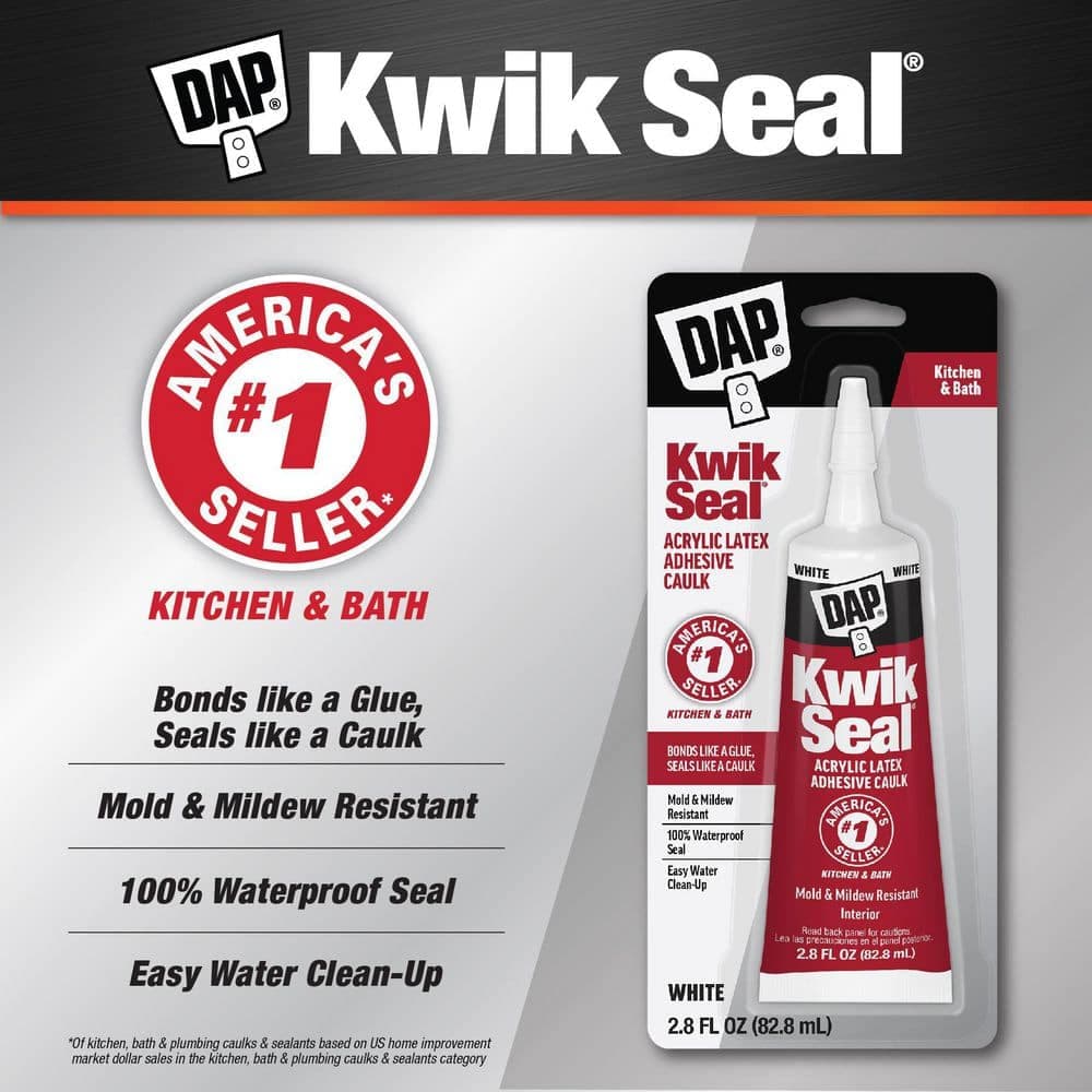 DAP Kwik Seal White Kitchen and Bath Adhesive Caulk (2)