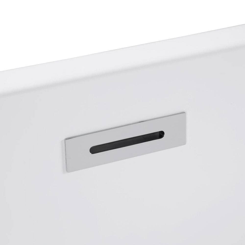 Maincraft 58.7 in. x 29.5 in. Acrylic Freestanding Soaking Bathtub with Center Drain in White/Chrome, cUPC Certified (3)