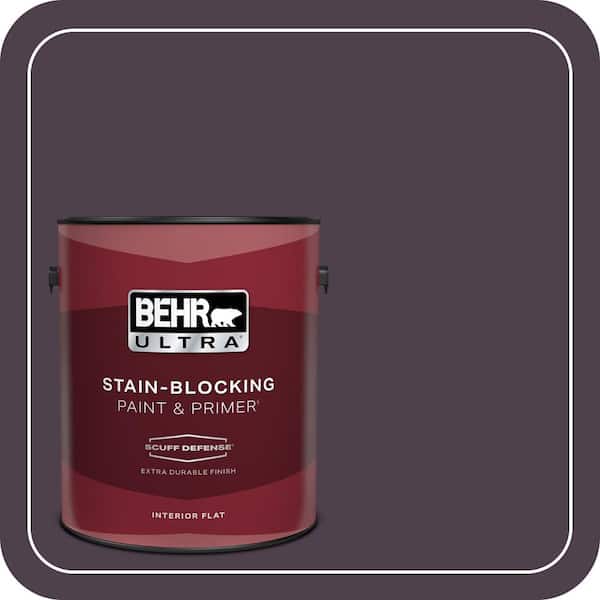 BEHR ULTRA 1 gal. #T13-10 Plum Orbit Extra Durable Flat Interior Paint & Primer (2)