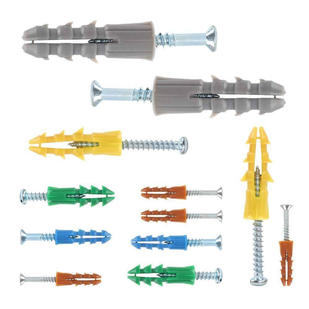 Angel Sar 370-Pcs Plastic Drywall Wall Anchors with Screws, Zinc-Plated Wall Plug Bolts for Rywall Lime Chipboards Wood (3)