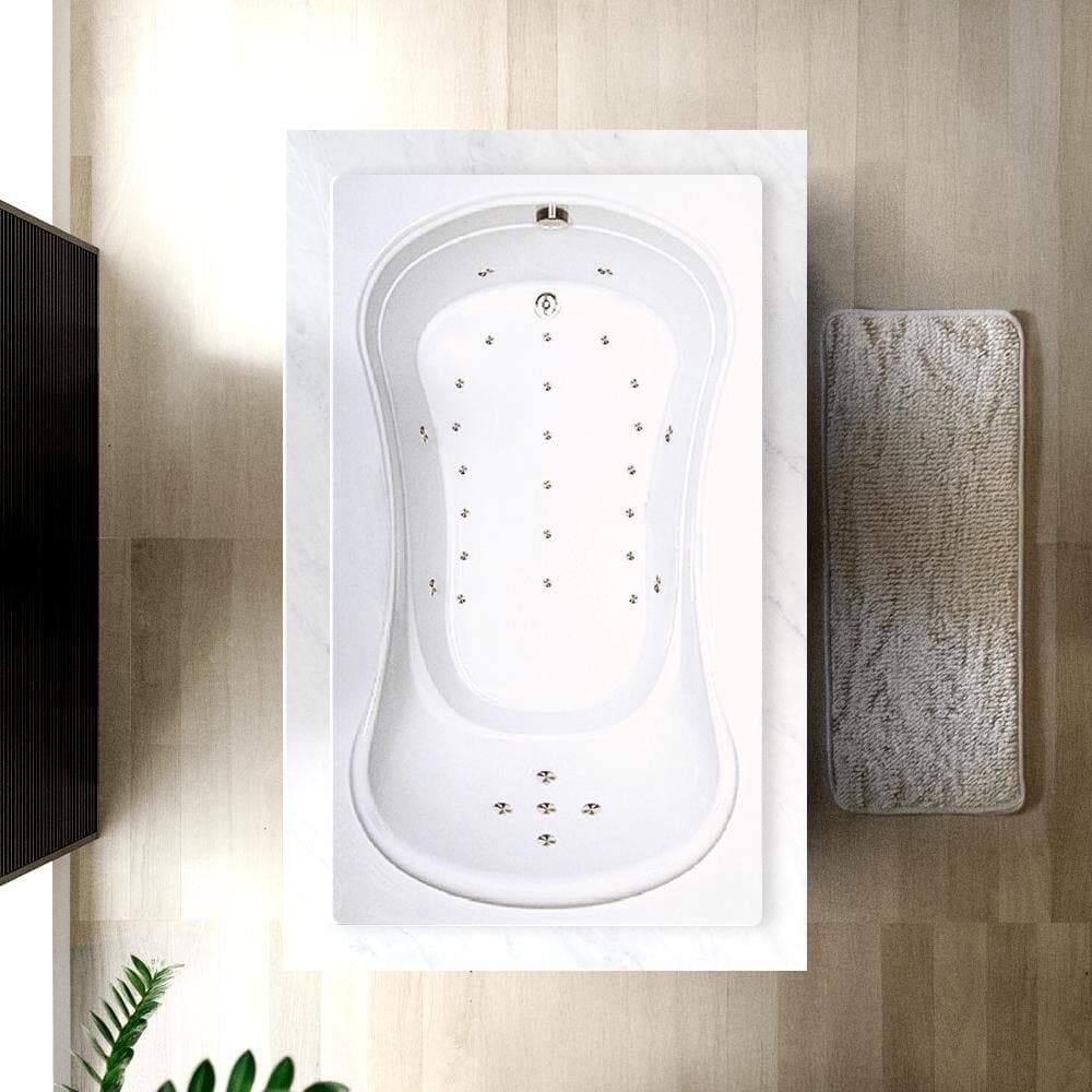 Comfortflo 72 in. x 42 in. Acrylic Rectangular Drop-in Air Bathtub with Reversible Drain in White (3)