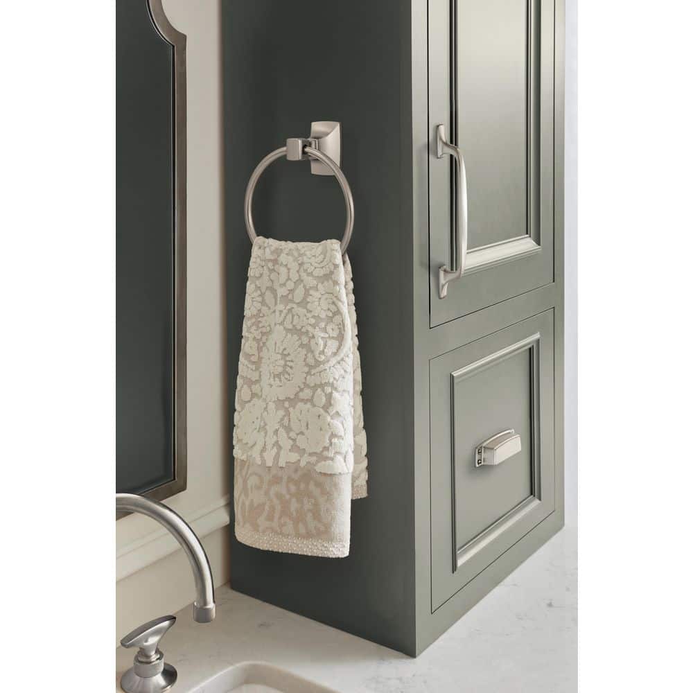 Amerock Highland Ridge 7-7/16 in. (189 mm) L Towel Ring in Brushed Nickel (2)