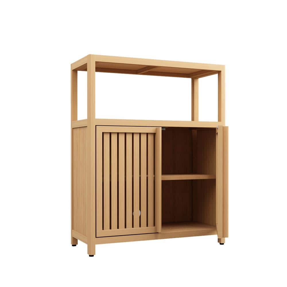 Miscool Ami 24.56 in. W x 10.74 in. D x 32.08 in. H Bamboo Natural Brown Linen Cabinet With Adjustable Shelves (1)