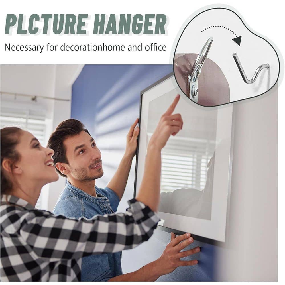 Adrinfly Picture Hanging Kit Super Hook Drywall Hooks for Art Clock Shelves Mirrors 30-Pieces Lightweight Strong Steel (2)