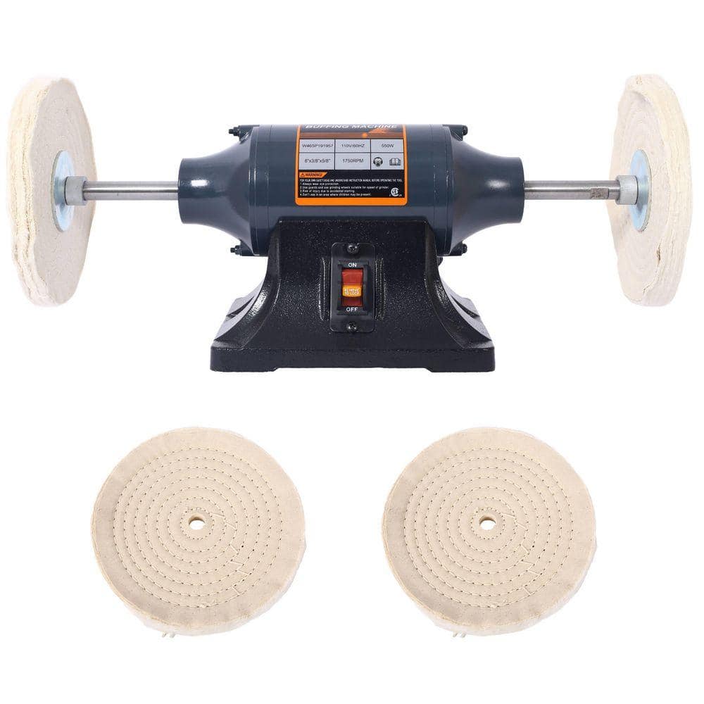 Miscool Ami Extra Long 8" Electric Polisher Bench Buffer Grinder 4PCs Wheels (1)