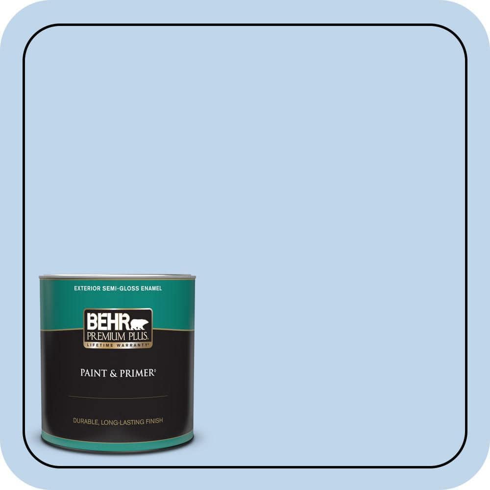 BEHR PREMIUM PLUS 1 qt. #570A-3 Pacific Panorama Semi-Gloss Enamel Exterior Paint & Primer (1)