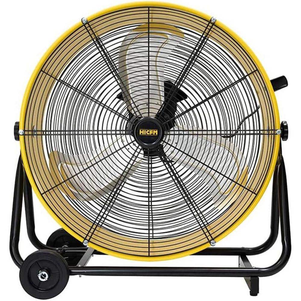 WOCK HICFM 24 in. Yellow BLDC Drum Fan, 8800 CFM, High Efficiency EC Motor, Variable Speed Control, Low Noise, UL Listed (1)