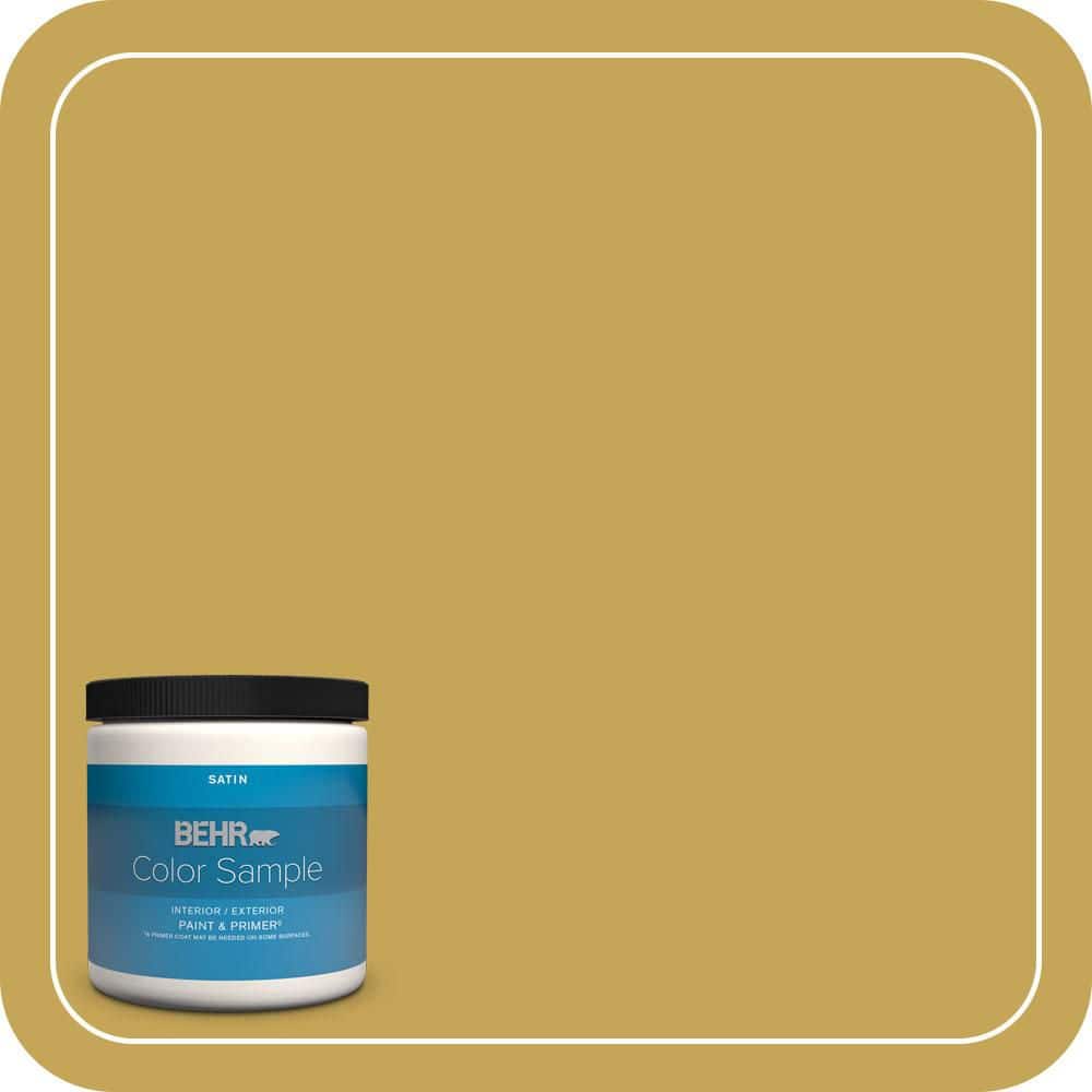 BEHR PREMIUM PLUS 8 oz. #PPU6-18 Lemongrass Satin Enamel Interior/Exterior Paint & Primer Color Sample