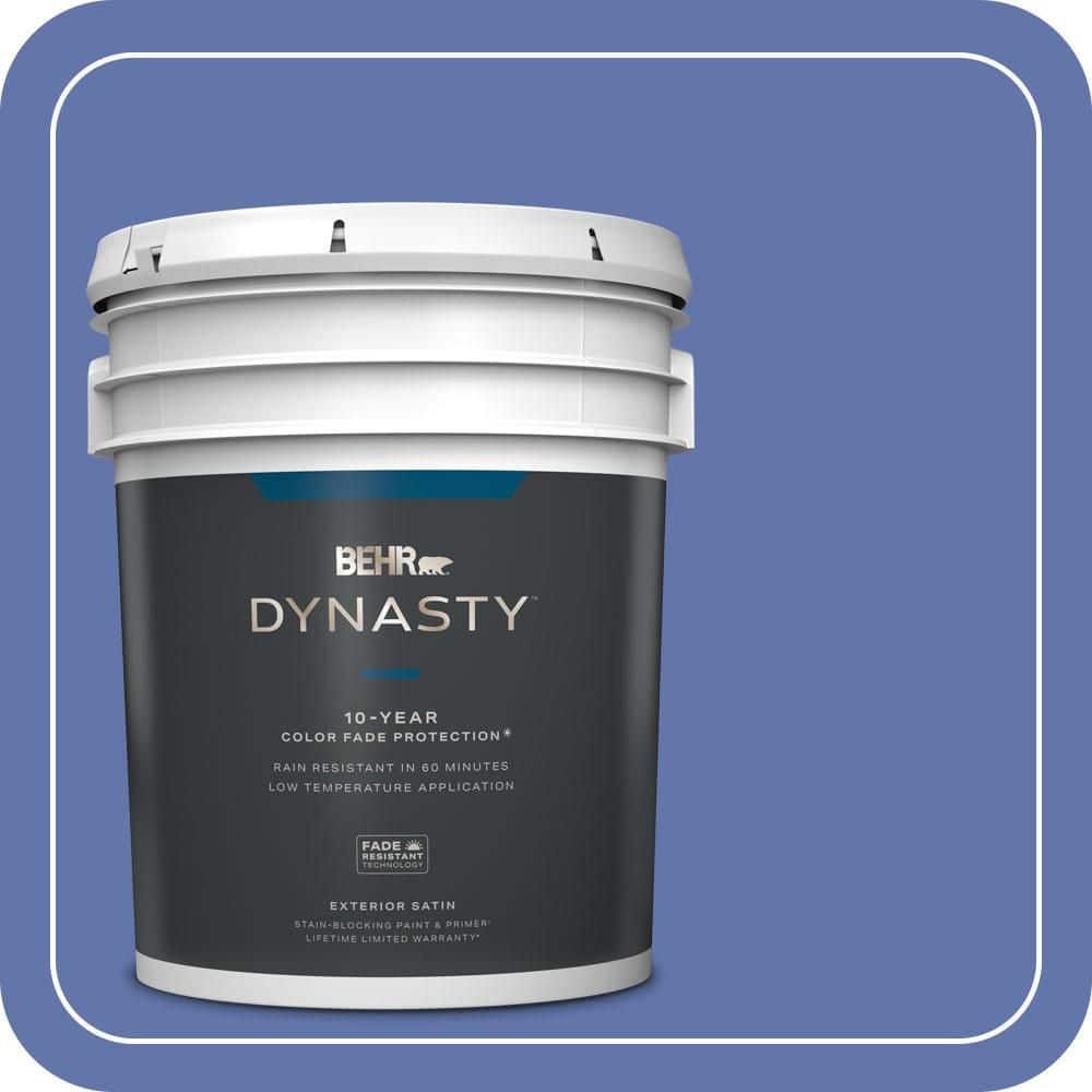 BEHR DYNASTY 5 gal. #600B-6 Sudden Sapphire Satin Enamel Exterior Stain-Blocking Paint & Primer